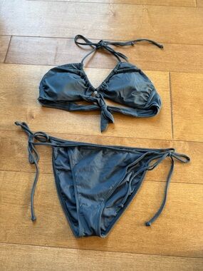 O'Neill Dark Gray Tie-Side Triangle Bikini